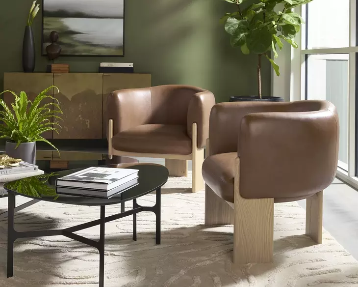 Trine Vintage Camel Lounge Chair