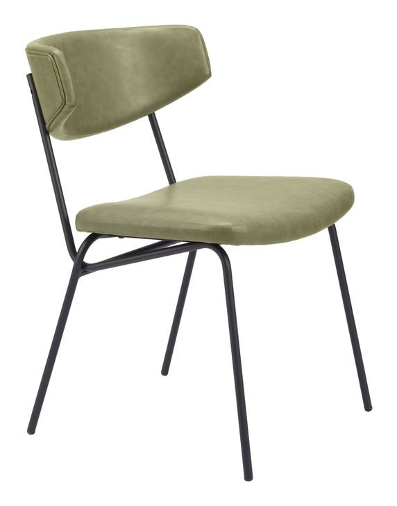 Charon Green Upholstered Dining Chair Set of 2