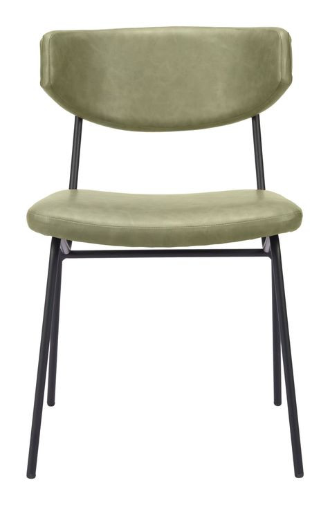 Charon Green Upholstered Dining Chair Set of 2