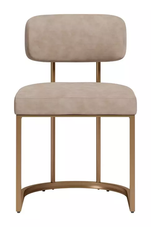 Velar Beige and Bronze Upholstered Dining Side Chair Set of 2