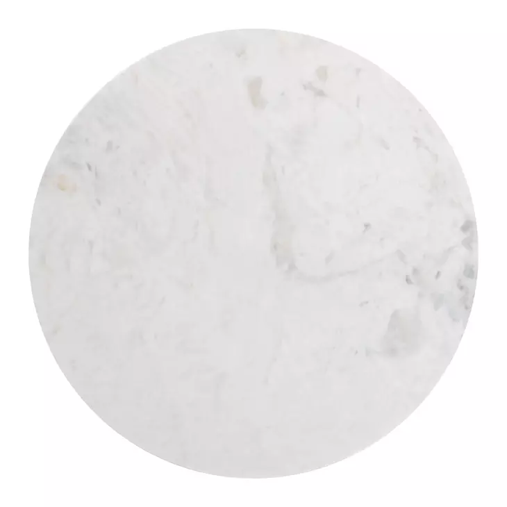 Tailo White and Brass Round Marble Top Occassional Table Set
