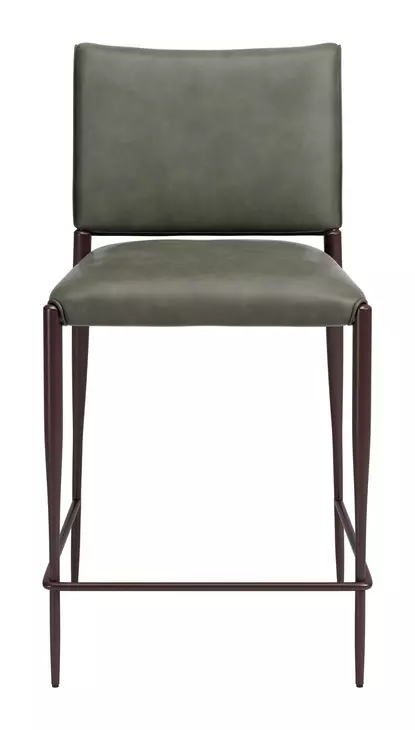 Freesia Olive Green Upholstered Counter Height Stool Set of 2