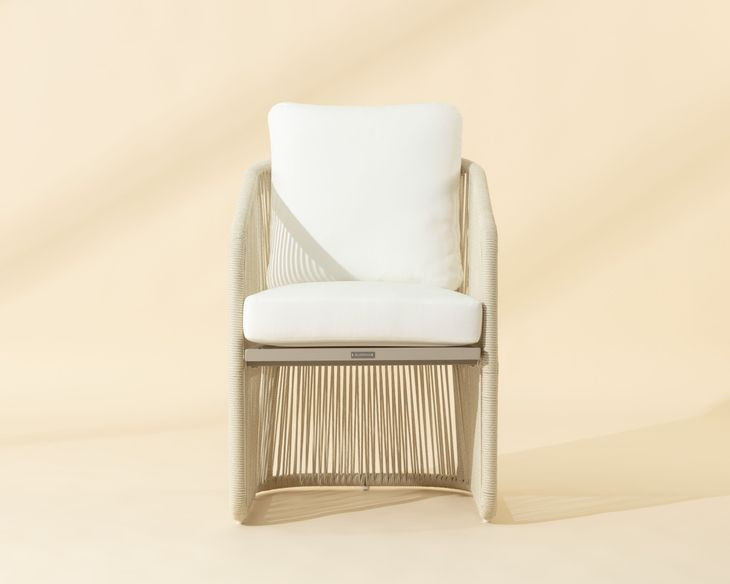 Allariz White Stinson Outdoor Dining Arm Chair
