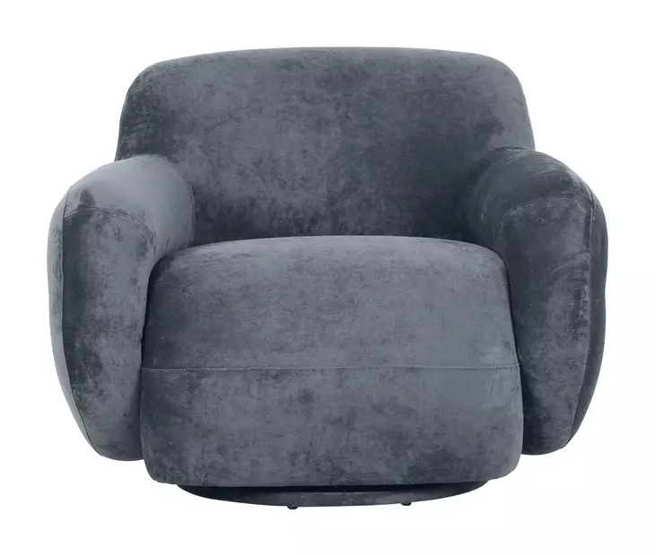 Boble Storm Gray Upholstered Swivel Accent Chair
