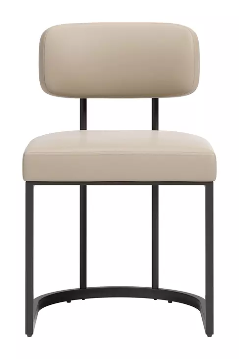 Velar Beige and Gray Upholstered Dining Chair Set of 2