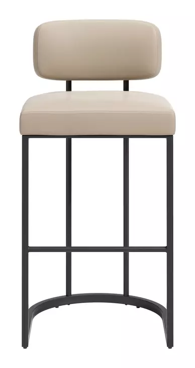 Velar Beige and Gray Upholstered Bar Stool Set of 2