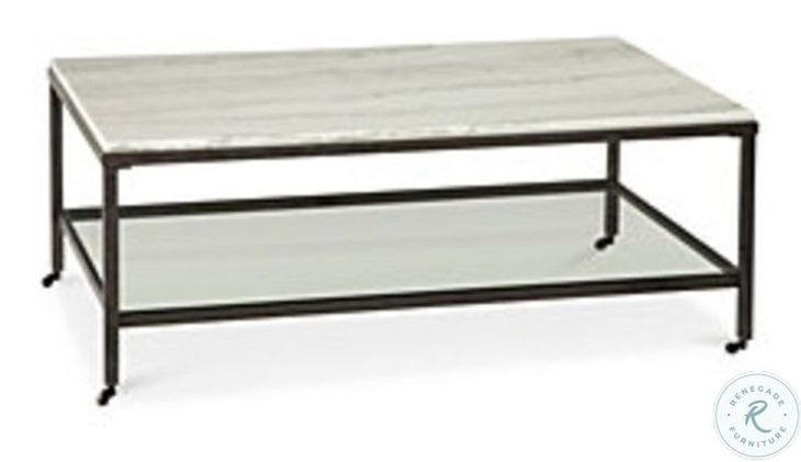 Whitman Bronze And Marble Rectangular Cocktail Table