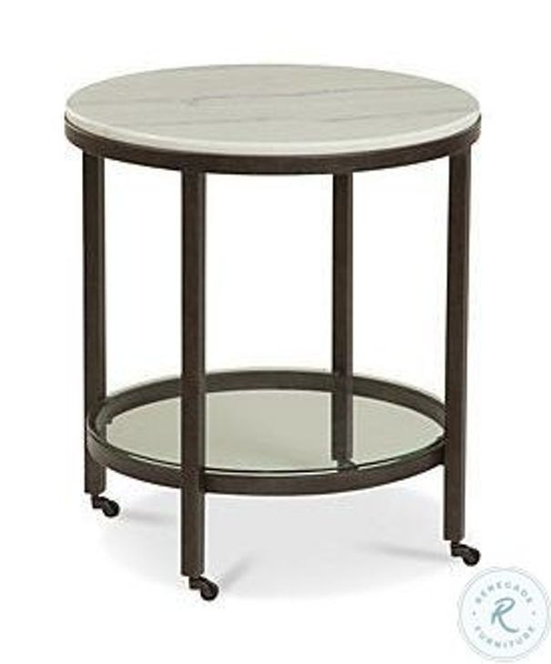 Whitman Bronze And Marble Round End Table