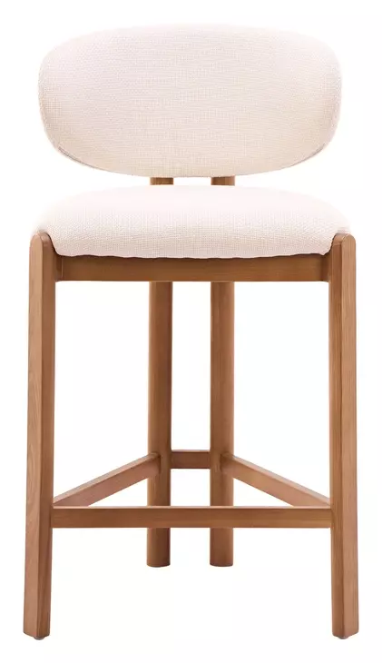 Rosetta Beige Upholstered Counter Height Stool Set of 2