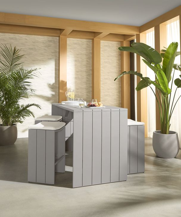 Verin Stinson White Outdoor Bar Stool