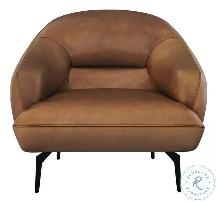 Armani Cognac Leather Arm Chair