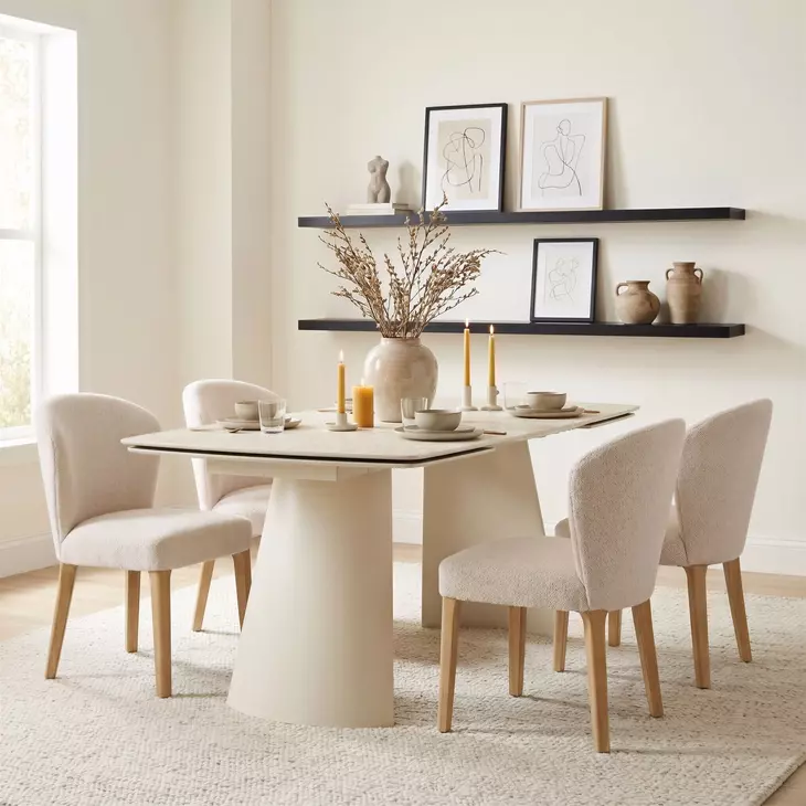 Mondstein Ivory Upholstered Dining Chair Set of 2