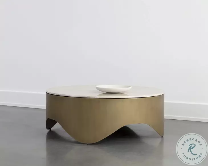 Guinevere Cream And Brass Coffee Table