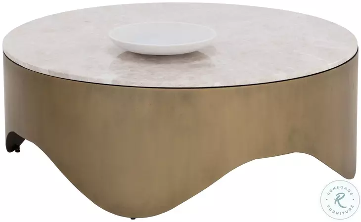 Guinevere Cream And Brass Coffee Table