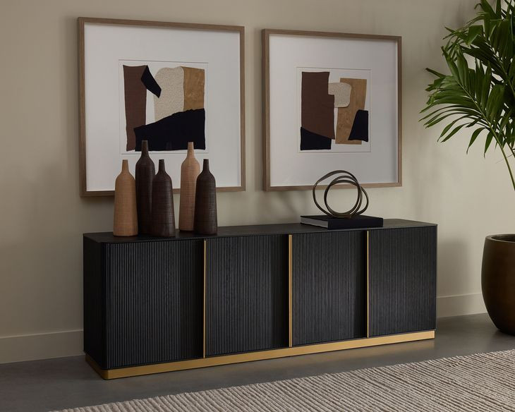 Kalla Charcoal And Brushed Gold Sideboard