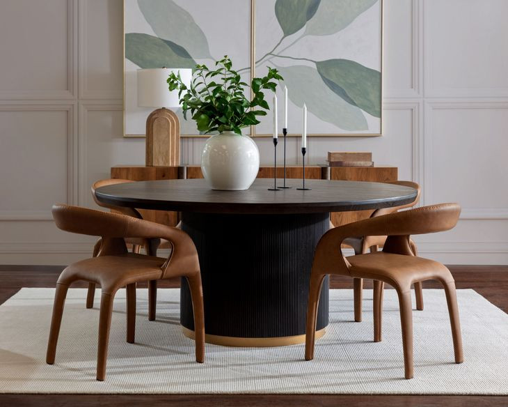 Kalla Charcoal And Natural Round Dining Table