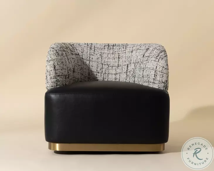 Brinda Bravo Black Performance Fabric Swivel Lounge Chair