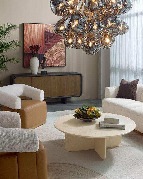 Aggie Milliken Cognac Performance Fabric Swivel Lounge Chair