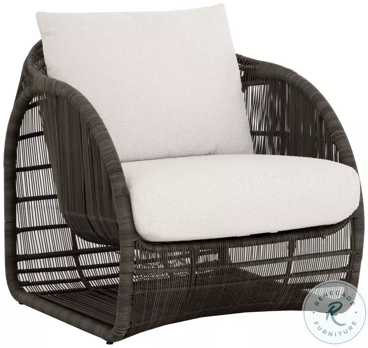 Tulum Louis Cream Performance Fabric Lounge Chair