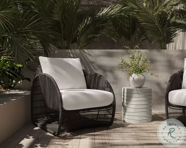 Tulum Louis Cream Performance Fabric Lounge Chair