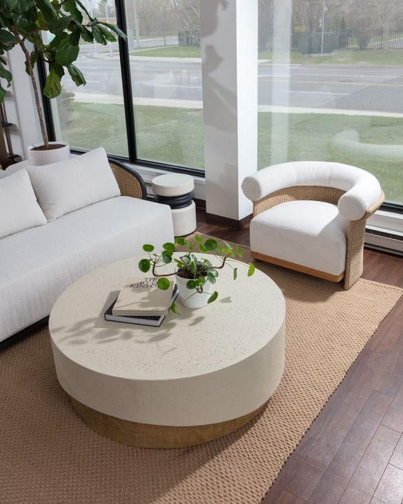 Asos Louis Cream Performance Fabric Outdoor Lounge Chair