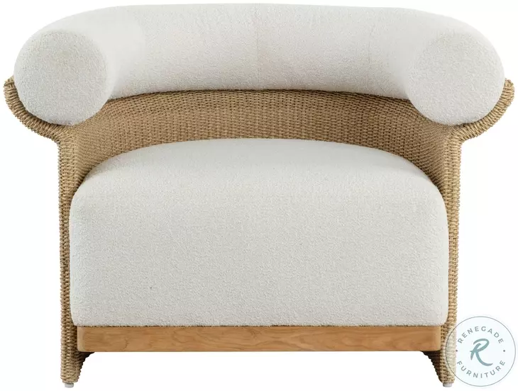 Asos Louis Cream Performance Fabric Outdoor Lounge Chair