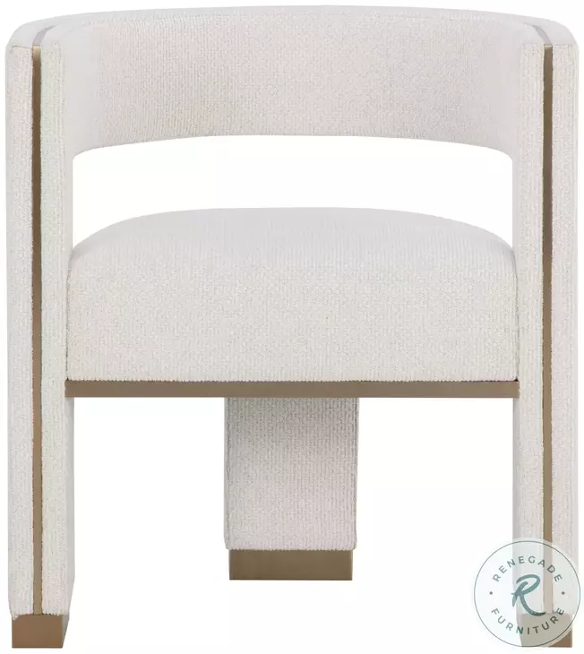 Adamina Rhea Light Barley Performance Fabric Dining Arm Chair