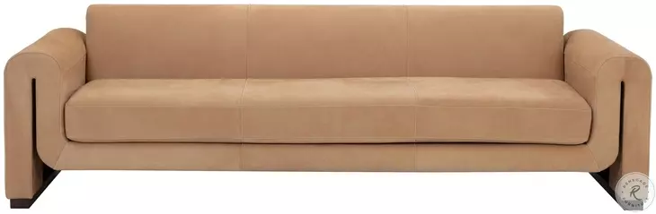 Romer Nubuck Tan Leather Sofa