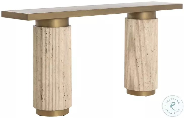 Ashva Antique Brass Console Table
