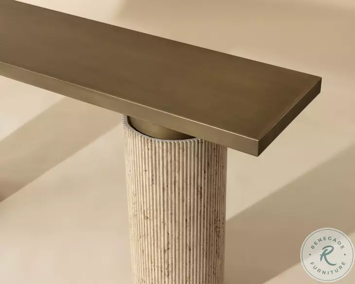 Ashva Antique Brass Console Table