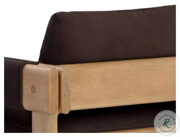 Carmichael Nubuck Cocoa Leather Lounge Chair