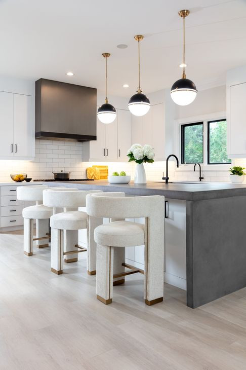 Adamina Rhea Light Barley Performance Fabric Counter Height Stool