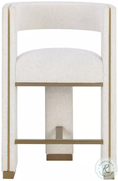 Adamina Rhea Light Barley Performance Fabric Counter Height Stool