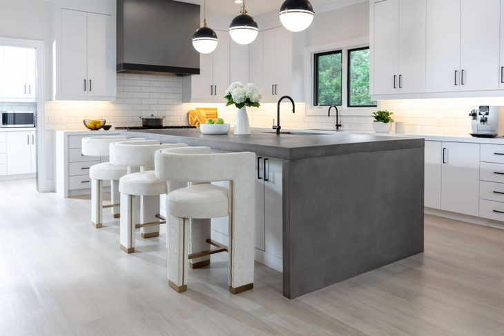 Adamina Rhea Light Barley Performance Fabric Counter Height Stool