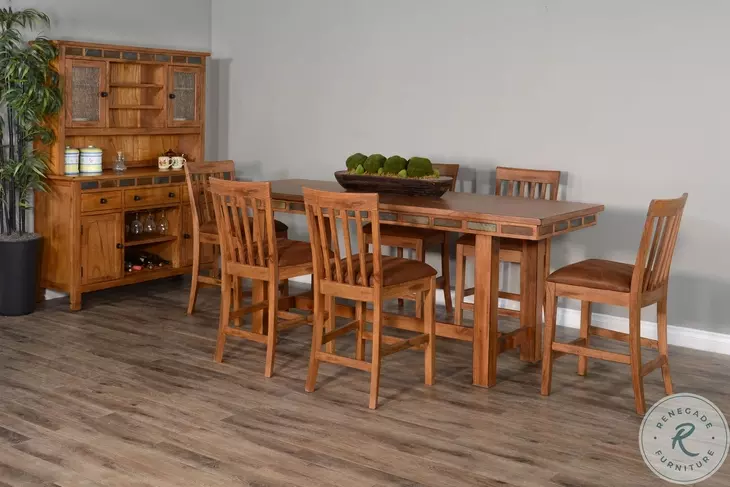 Rustic Refined Rustic Oak Sedona Counter Height Stool Set of 2