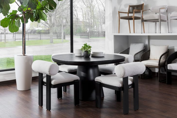 Celica Black 55" Outdoor Dining Table