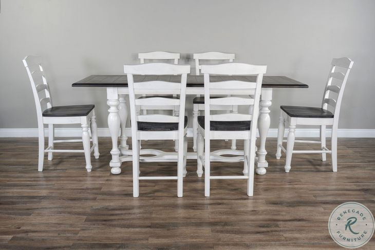 Hearthwood Haven White 84" Extendable Rectangular Counter Height Dining Table