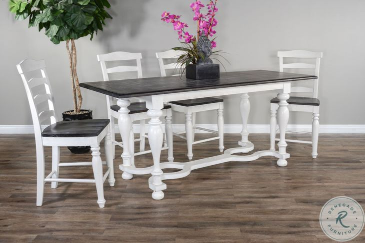 Hearthwood Haven White Carriage House Extendable Rectangular Counter Height Friendship Dining Room Set