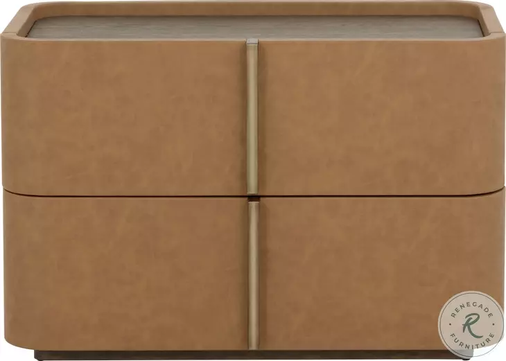 Jamille Cognac Large Nightstand