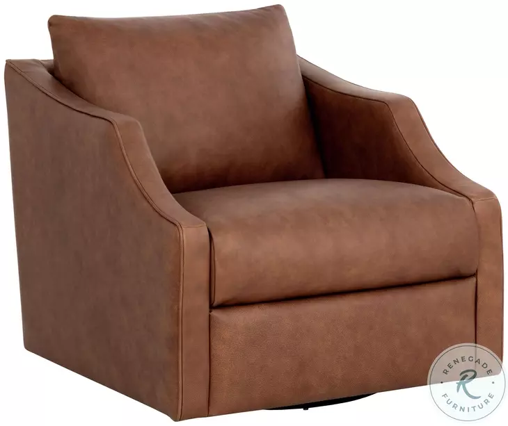 Orwyn Cognac Swivel Lounge Chair