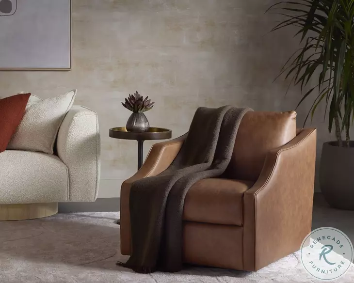 Orwyn Cognac Swivel Lounge Chair