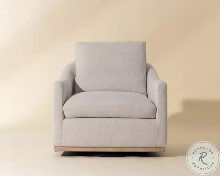Corbin Effie Linen Swivel Lounge Chair