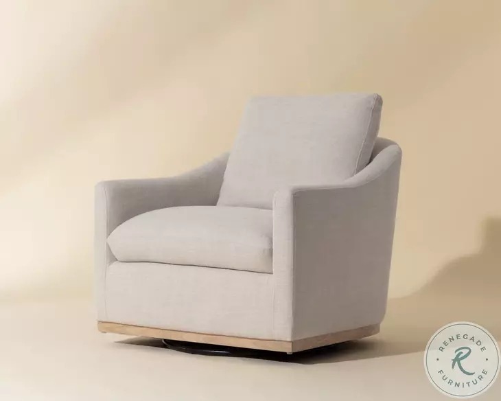 Corbin Effie Linen Swivel Lounge Chair