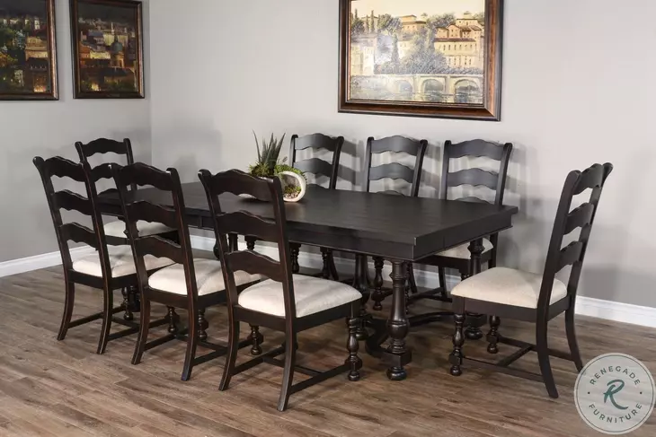 Golden Hearth Black 112" Extendable Rectangular Dining Table