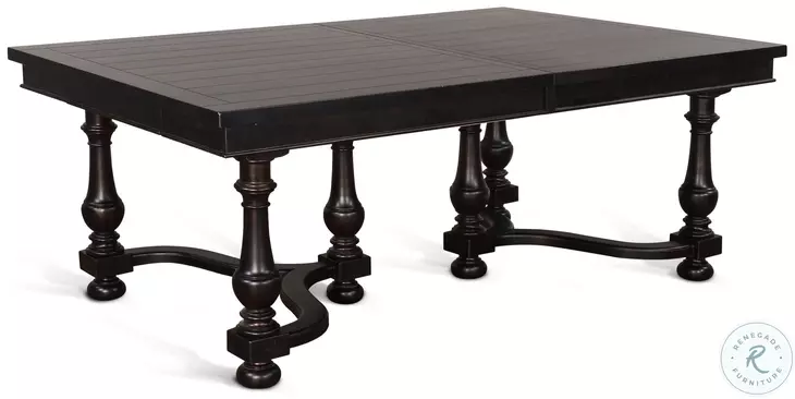 Golden Hearth Black 112" Extendable Rectangular Dining Table