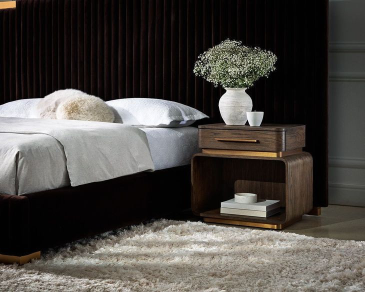 Jiro Brown 1 Drawer Nightstand