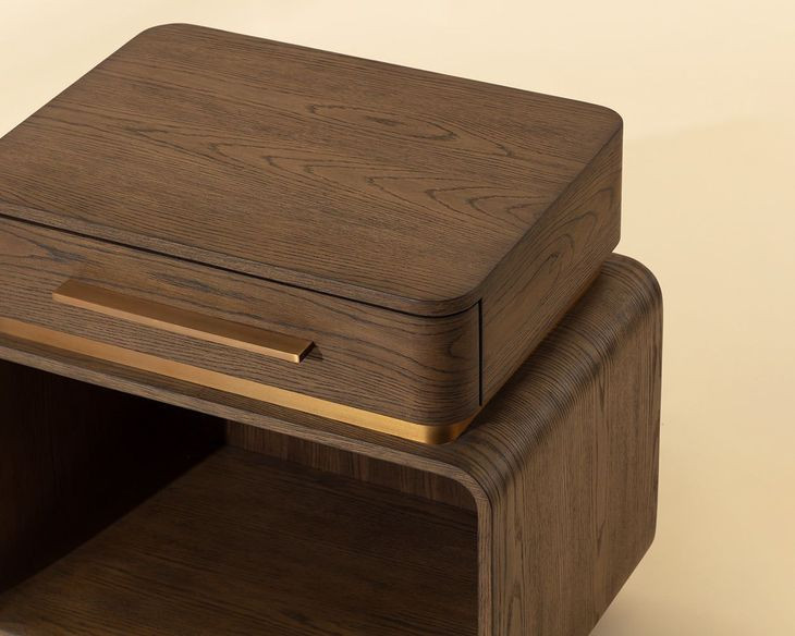 Jiro Brown 1 Drawer Nightstand