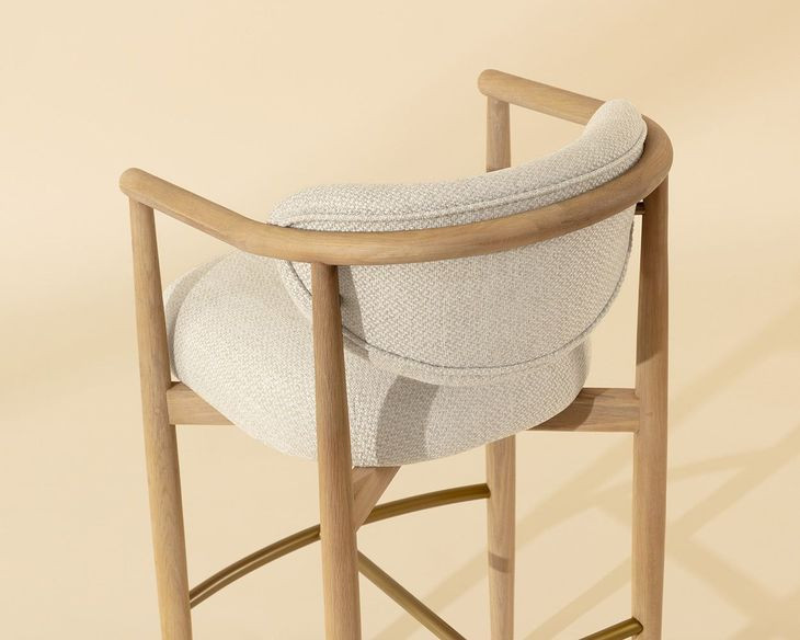 Sigrid Monument Oatmeal Upholstered Bar Stool