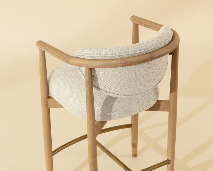 Sigrid Monument Oatmeal Upholstered Counter Height Stool