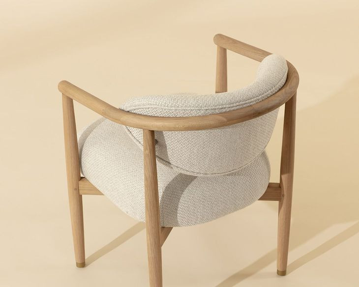 Sigrid Monument Oatmeal Upholstered Dining Arm Chair